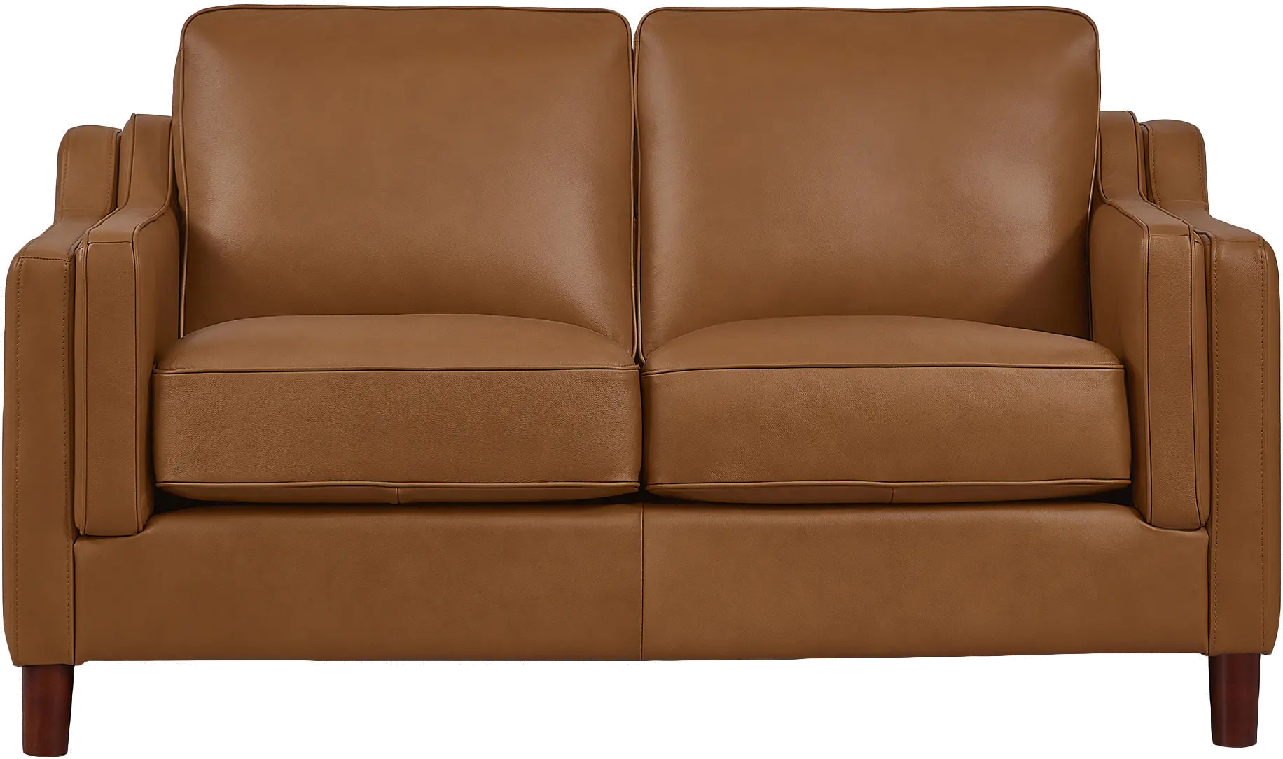 Ballari Cognac Brown Leather Loveseat