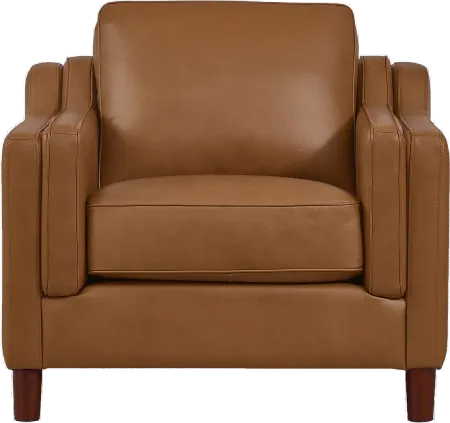 Ballari Cognac Brown Leather Accent Chair