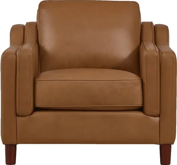 Ballari Cognac Brown Leather Accent Chair
