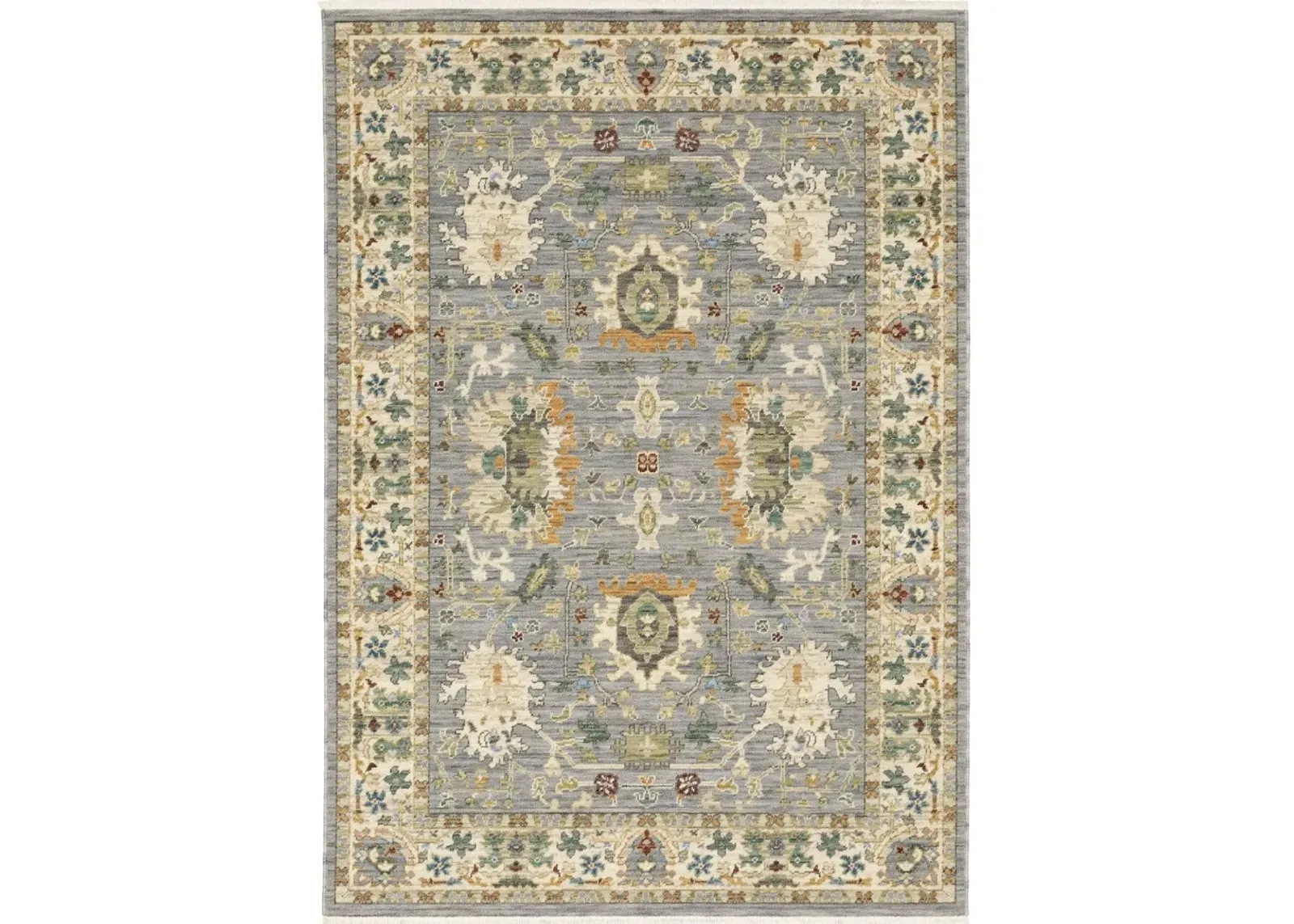 Lucca 5 x 8 Blue and Ivory Area Rug