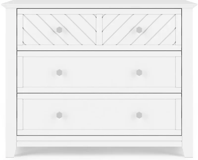 Atwood Matte White 3-Drawer Dresser