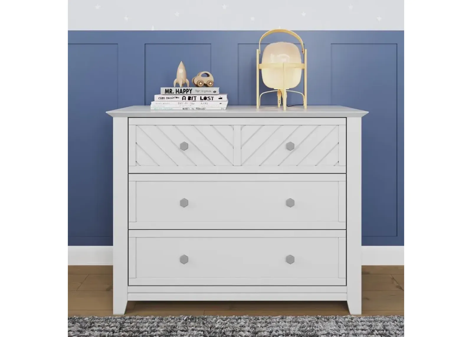 Atwood Matte White 3-Drawer Dresser