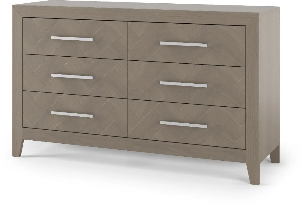 Kieran Crescent Gray 6-Drawer Dresser