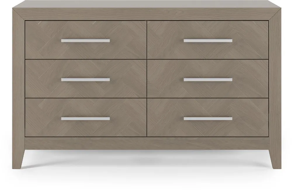 Kieran Crescent Gray 6-Drawer Dresser