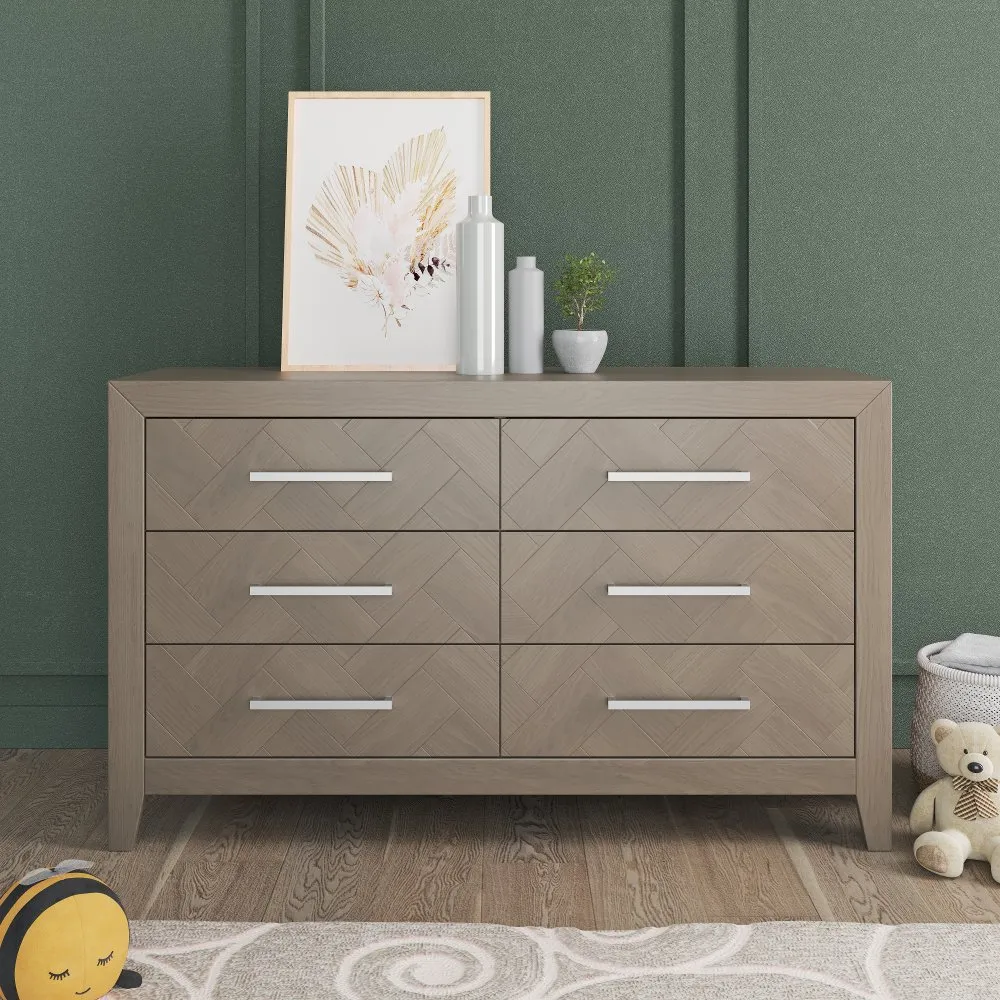 Kieran Crescent Gray 6-Drawer Dresser