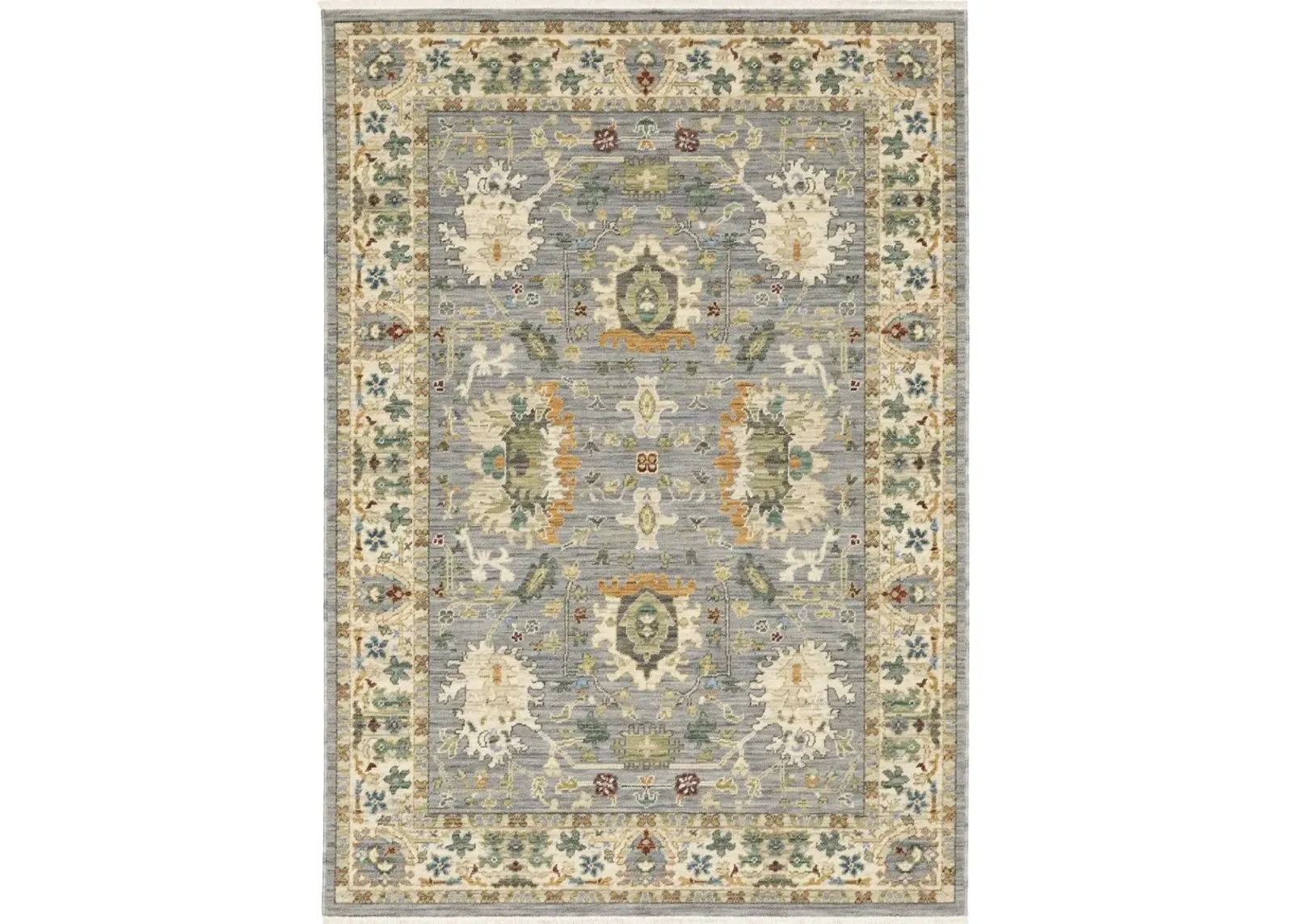 Lucca 8 x 11 Blue and Ivory Area Rug