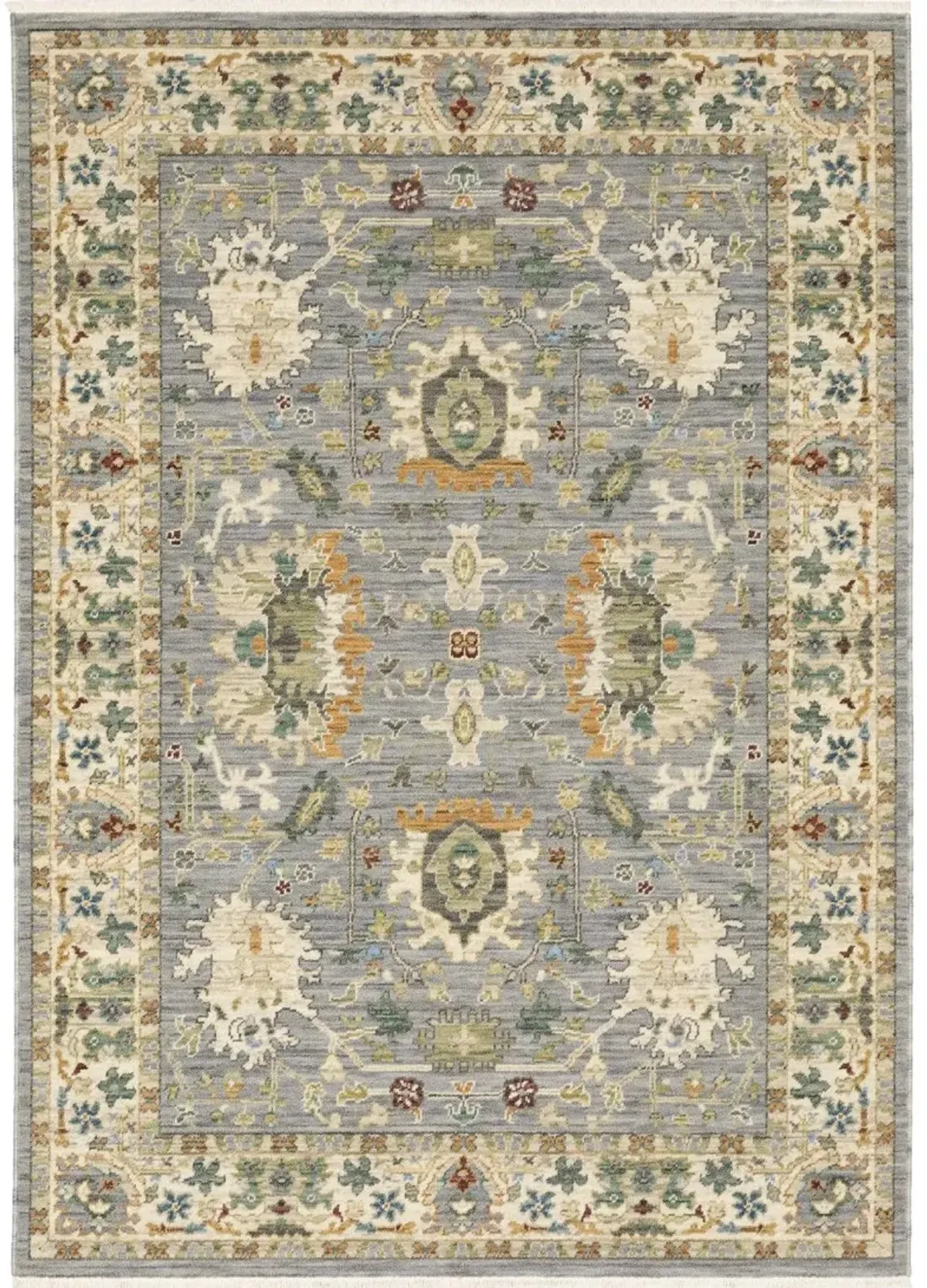 Lucca 8 x 11 Blue and Ivory Area Rug