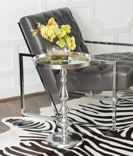 21.7 Inch Silver Pedestal Table
