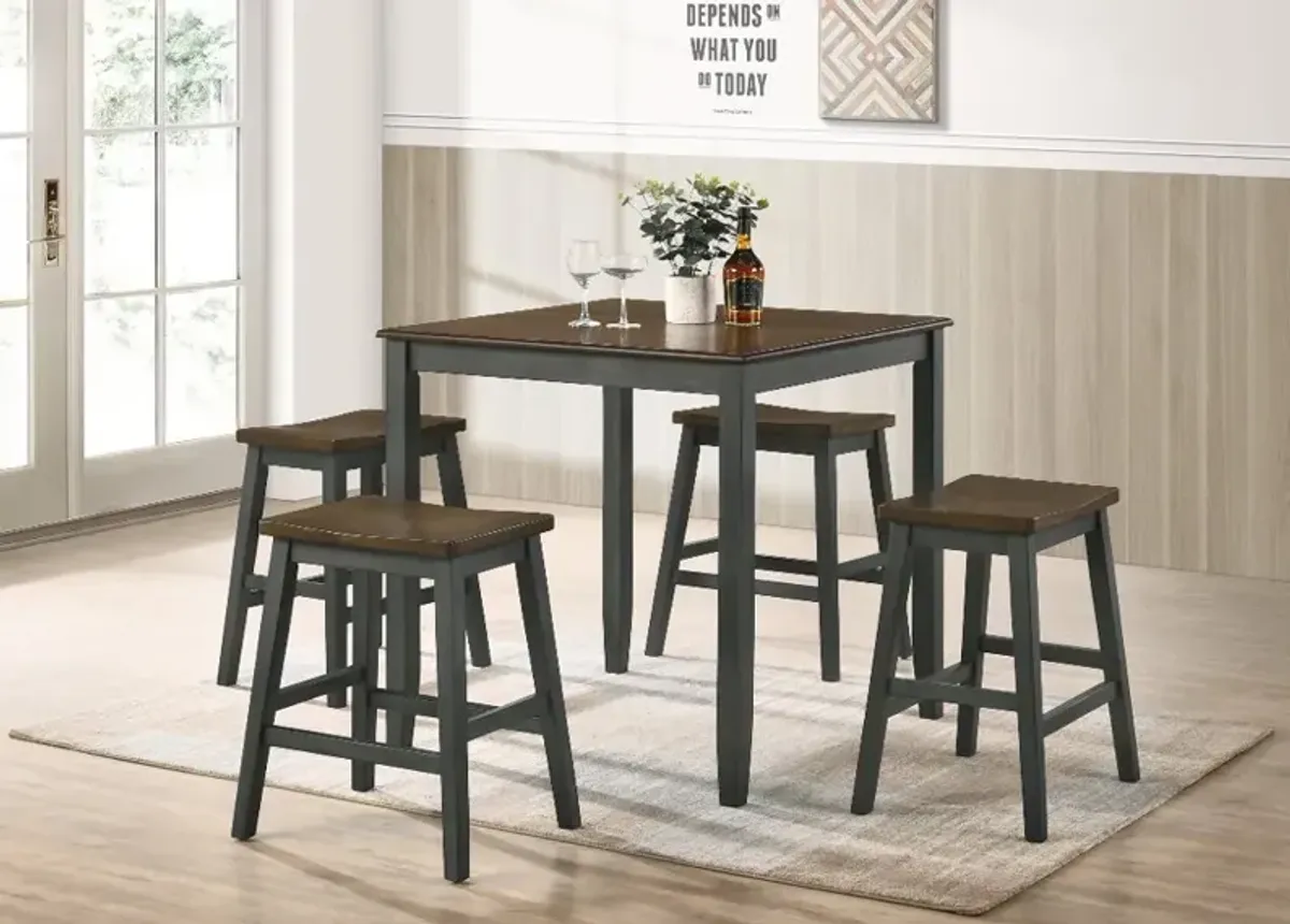 Silva Antique Gray 5 Piece Counter Height Dining Set