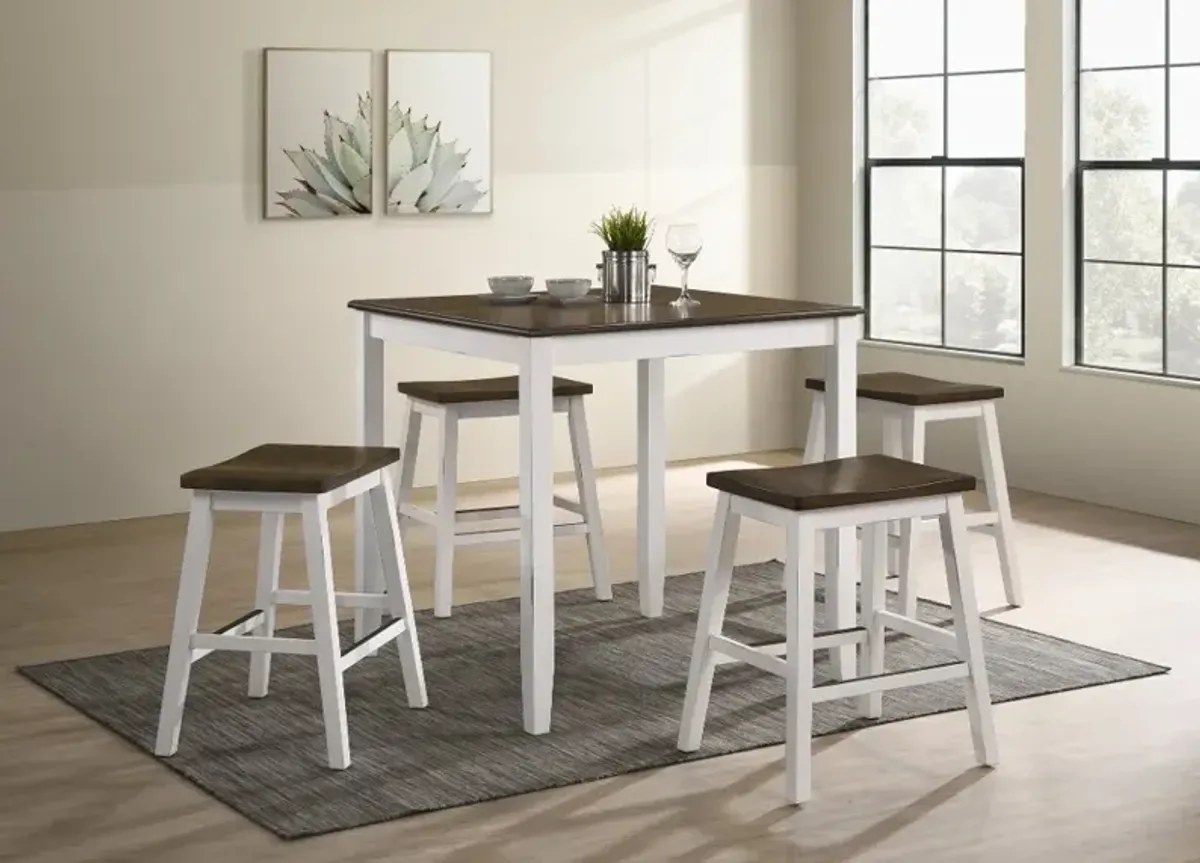 Silva White 5 Piece Counter Height Dining Set