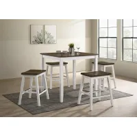 Silva White 5 Piece Counter Height Dining Set