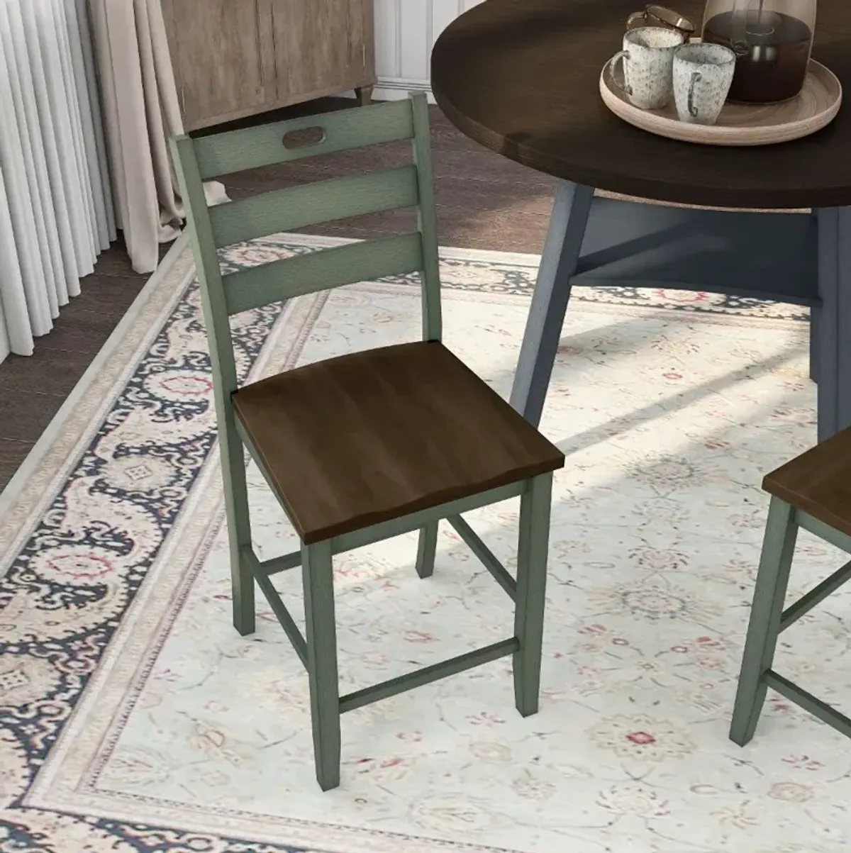 Elda Green Counter Height Stool, Set of 2