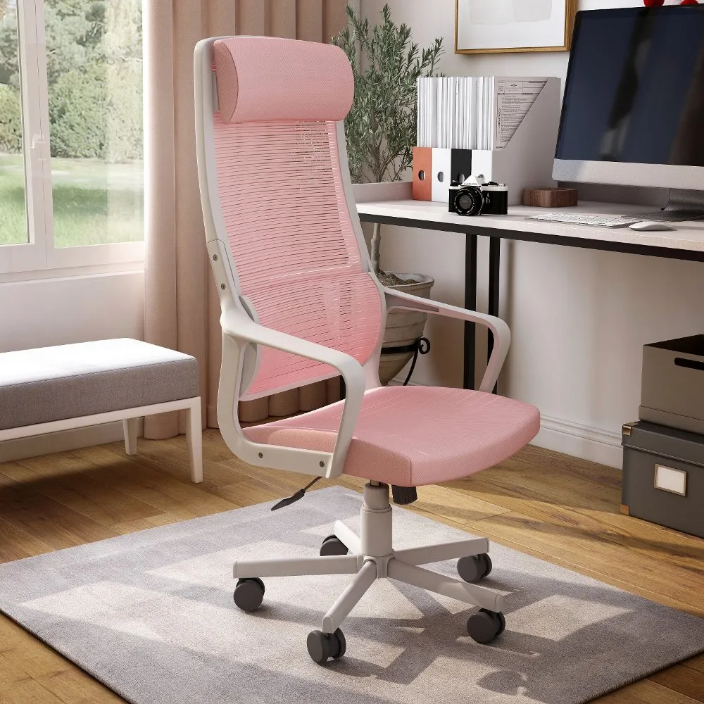 Tilah Metal and Mesh Pink Adjustable Office Chair