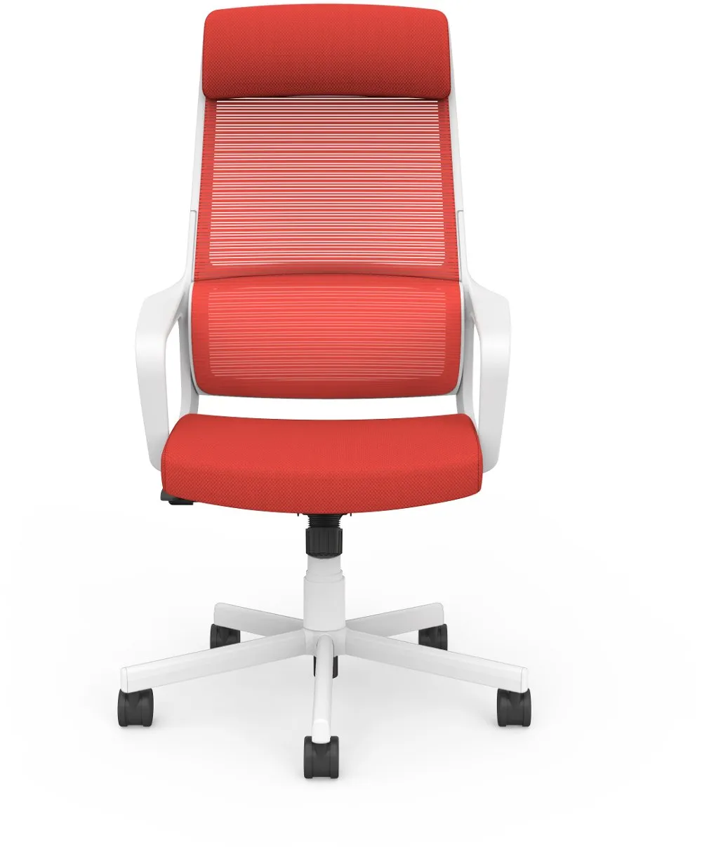 Tilah Metal and Mesh Red Adjustable Office Chair