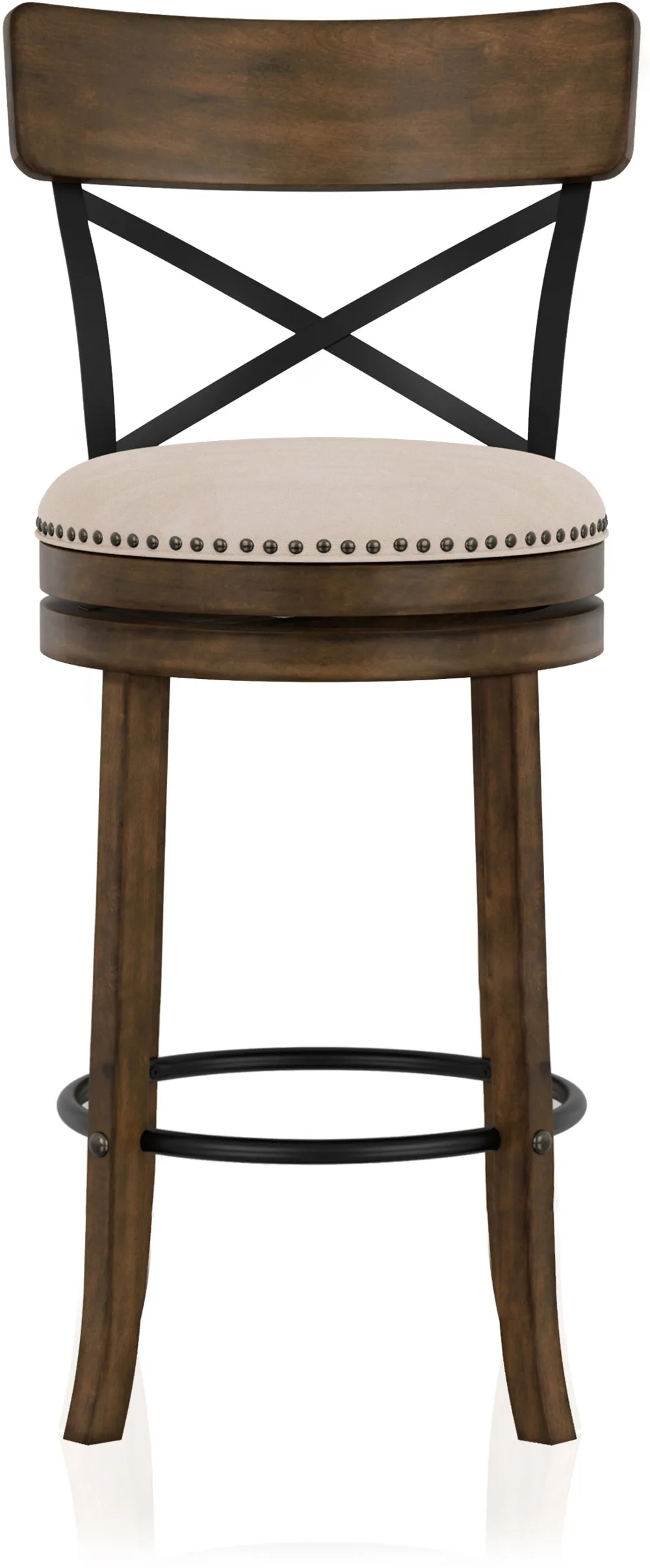 Shae Oak Brown Swivel Bar Stool, Set of 2