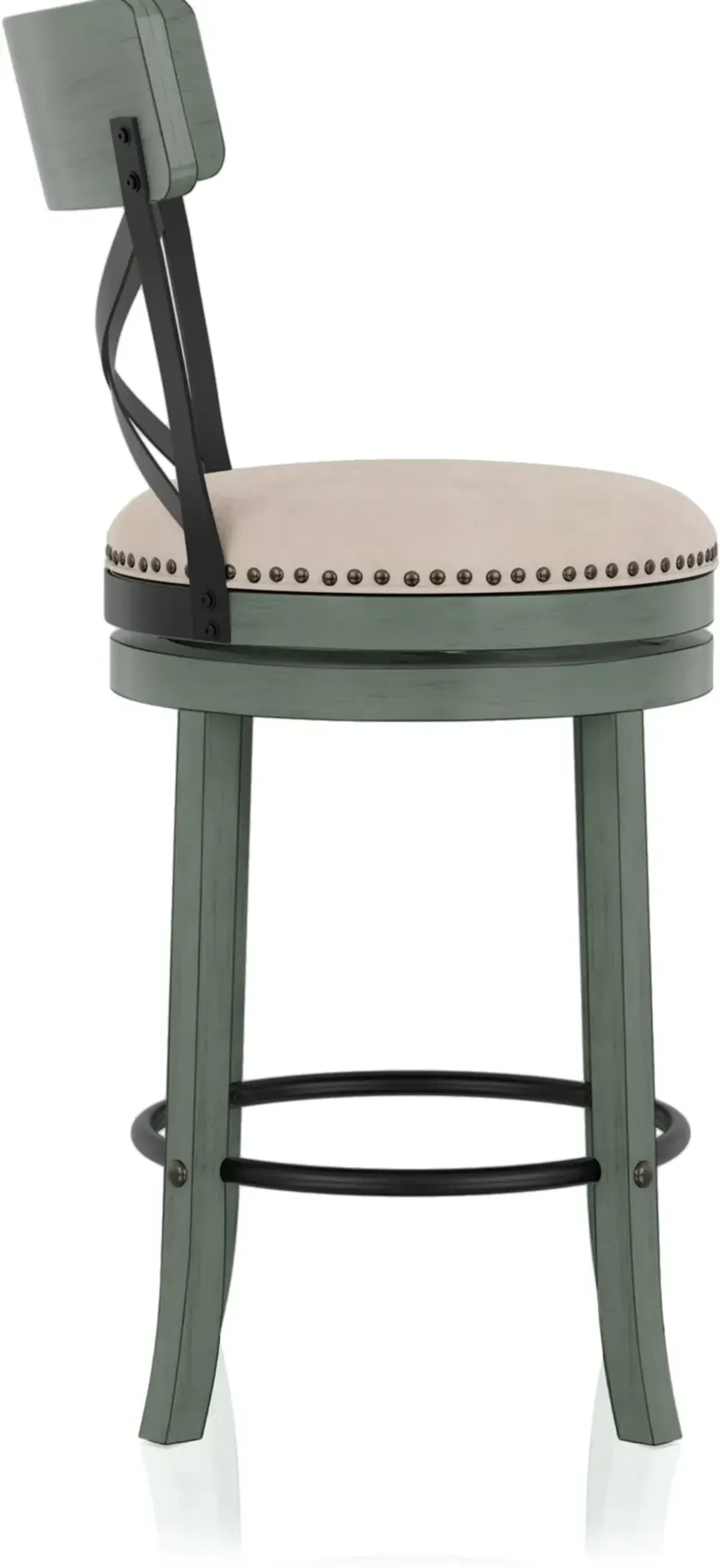 Shae Antique Green Counter Height Swivel Stool, Set of 2