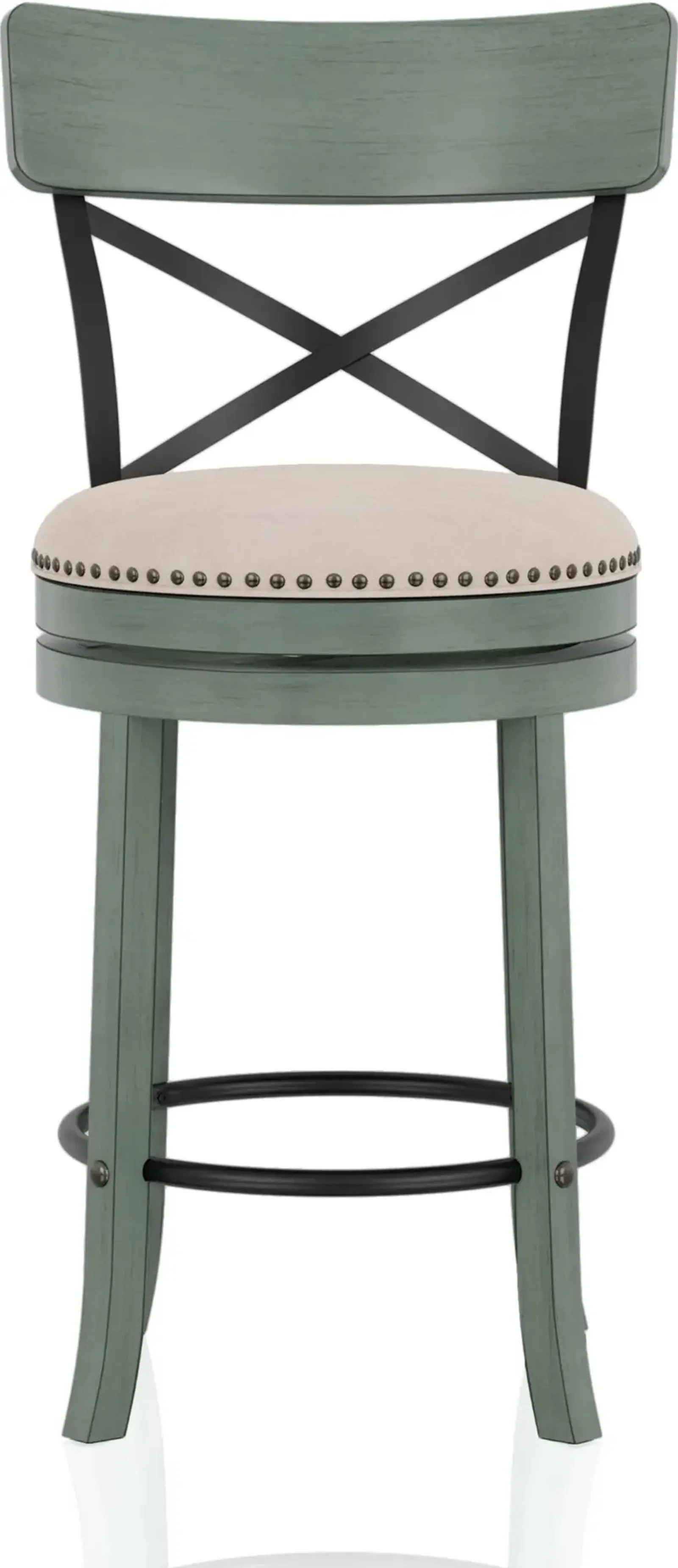 Shae Antique Green Counter Height Swivel Stool, Set of 2