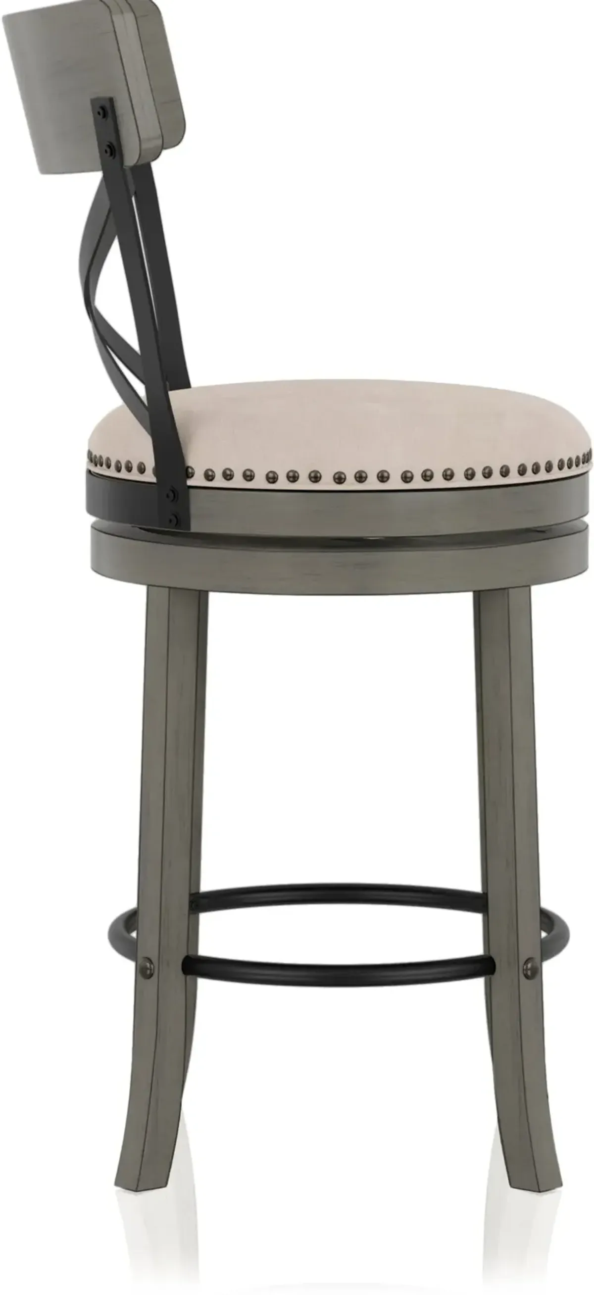 Shae Oak Gray Counter Height Swivel Stool, Set of 2