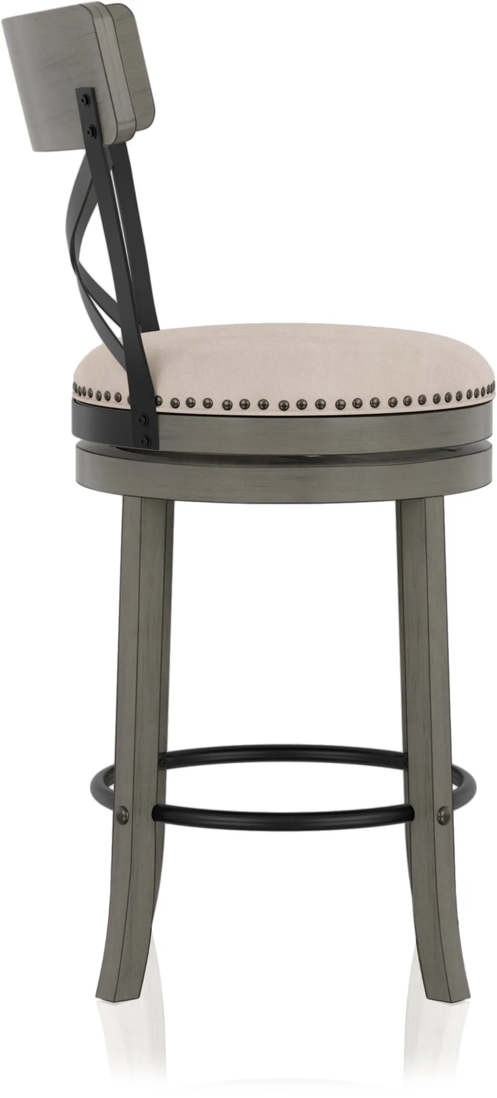 Shae Oak Gray Counter Height Swivel Stool, Set of 2