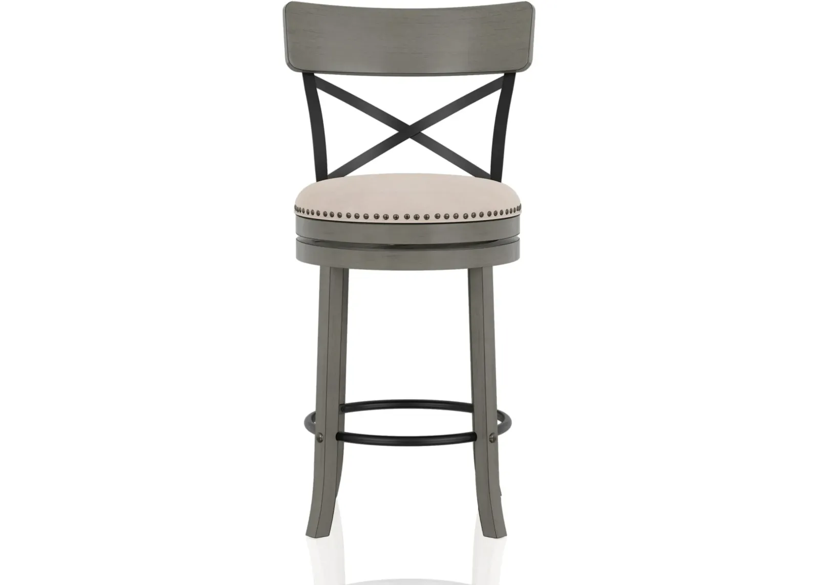 Shae Oak Gray Counter Height Swivel Stool, Set of 2