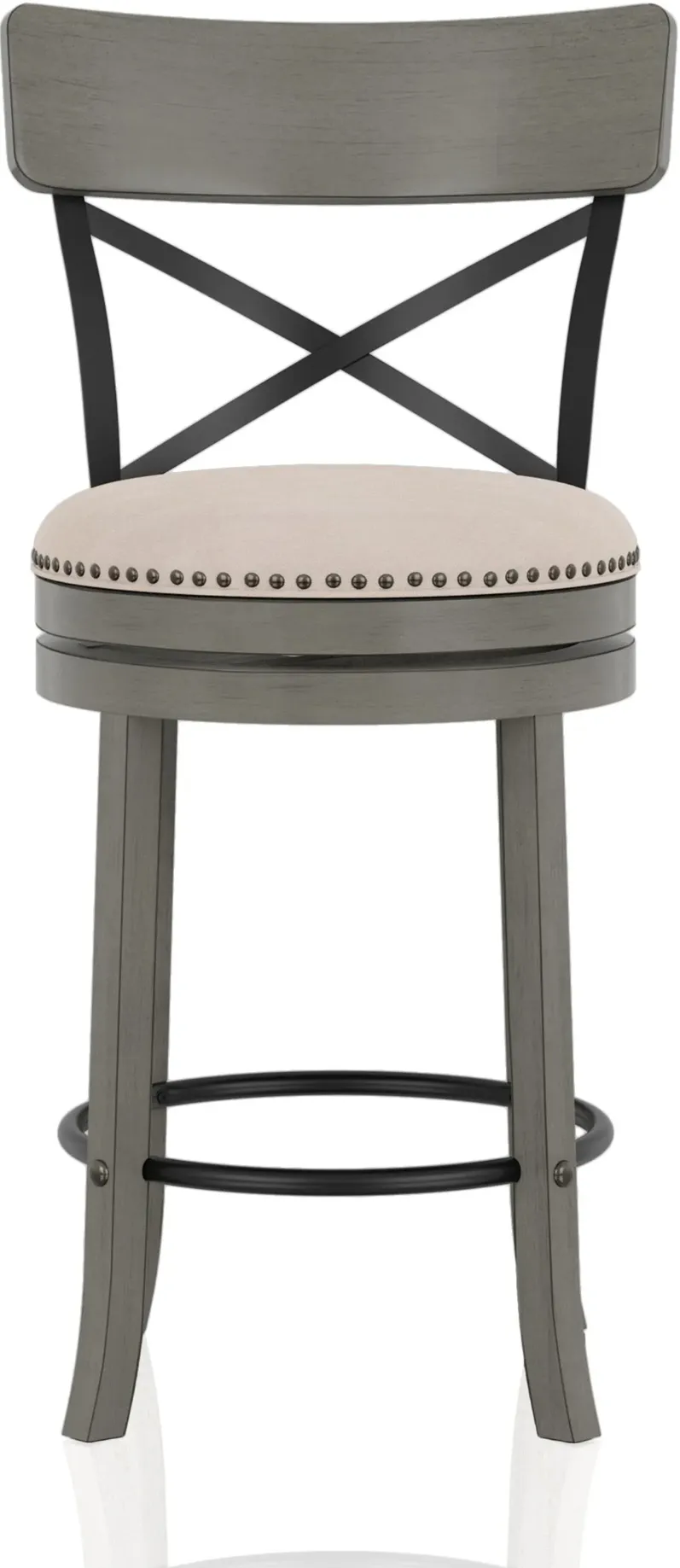 Shae Oak Gray Counter Height Swivel Stool, Set of 2