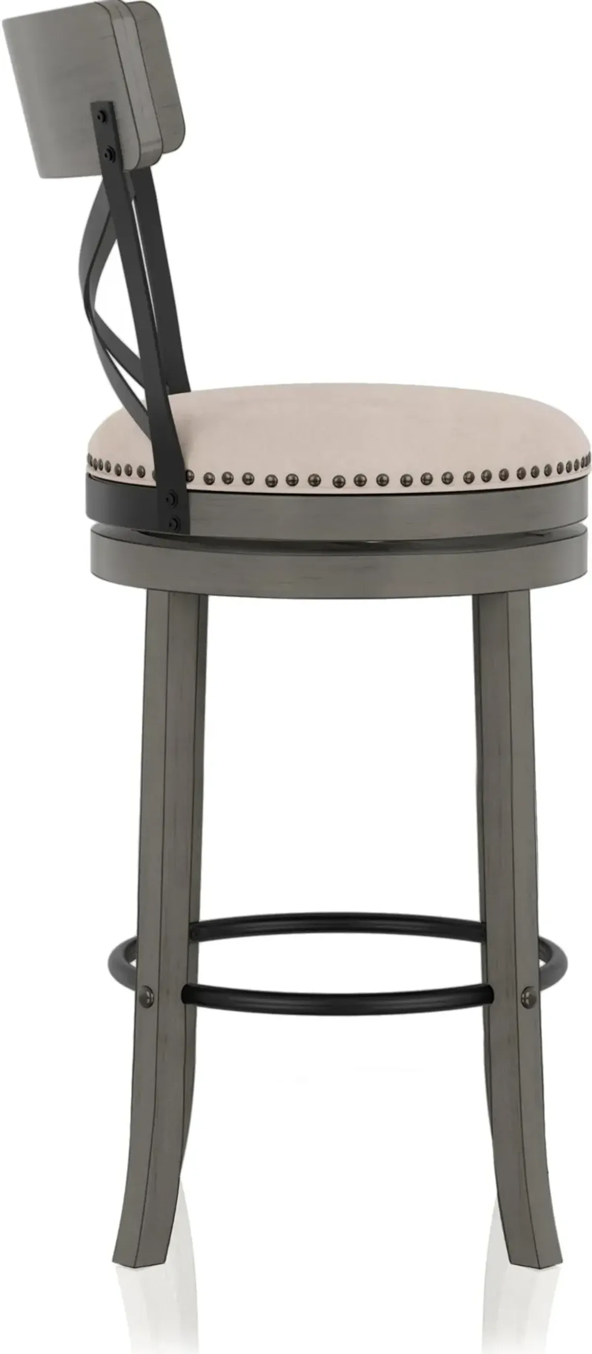 Shae Oak Gray Swivel Bar Stool, Set of 2