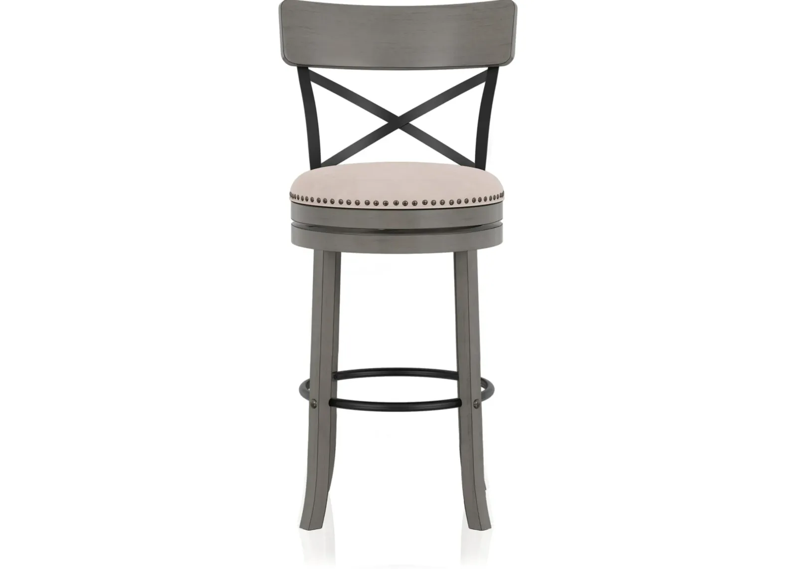 Shae Oak Gray Swivel Bar Stool, Set of 2