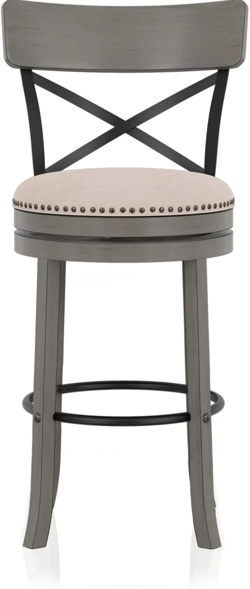 Shae Oak Gray Swivel Bar Stool, Set of 2