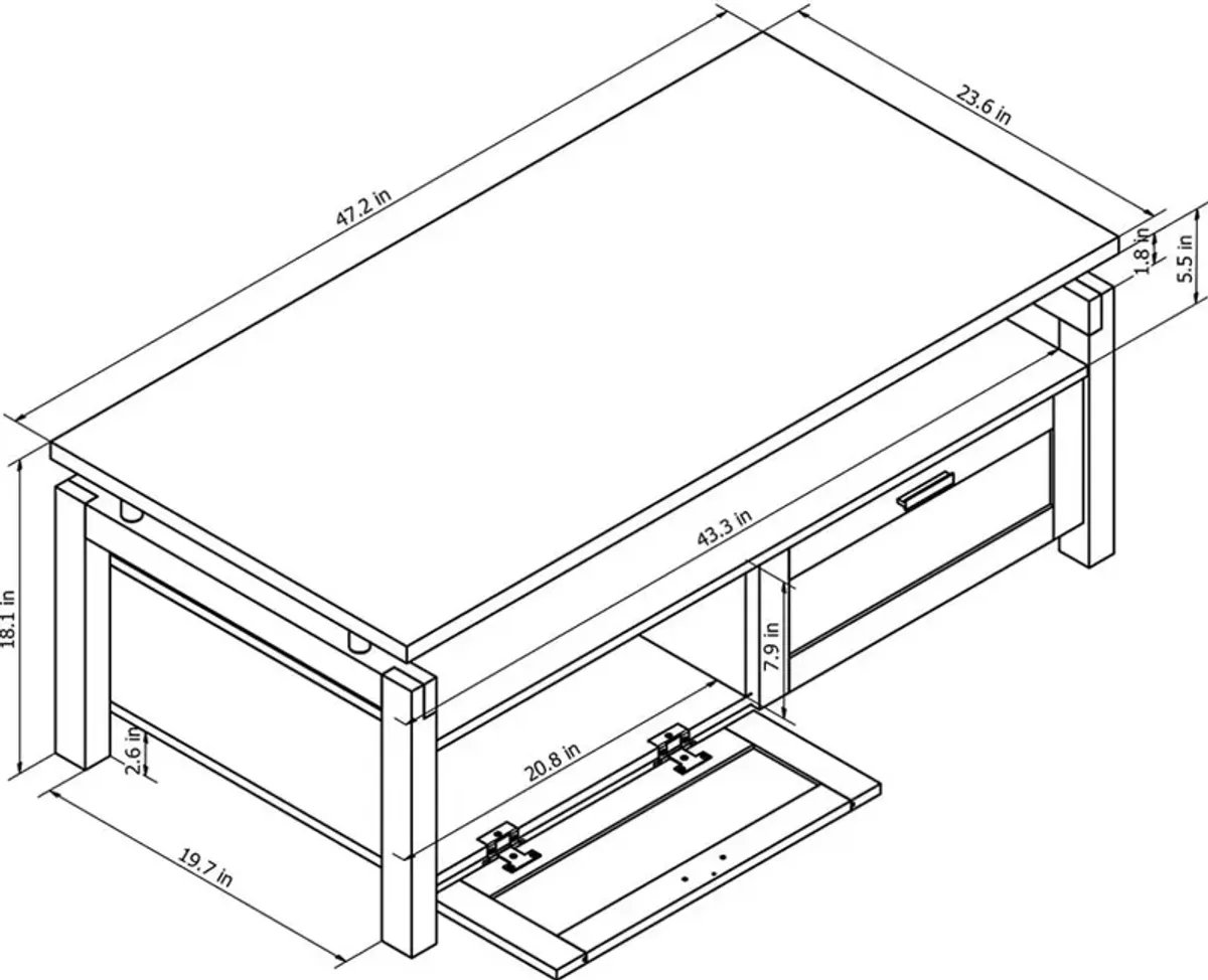 Tayler Espresso Brown Storage Coffee Table