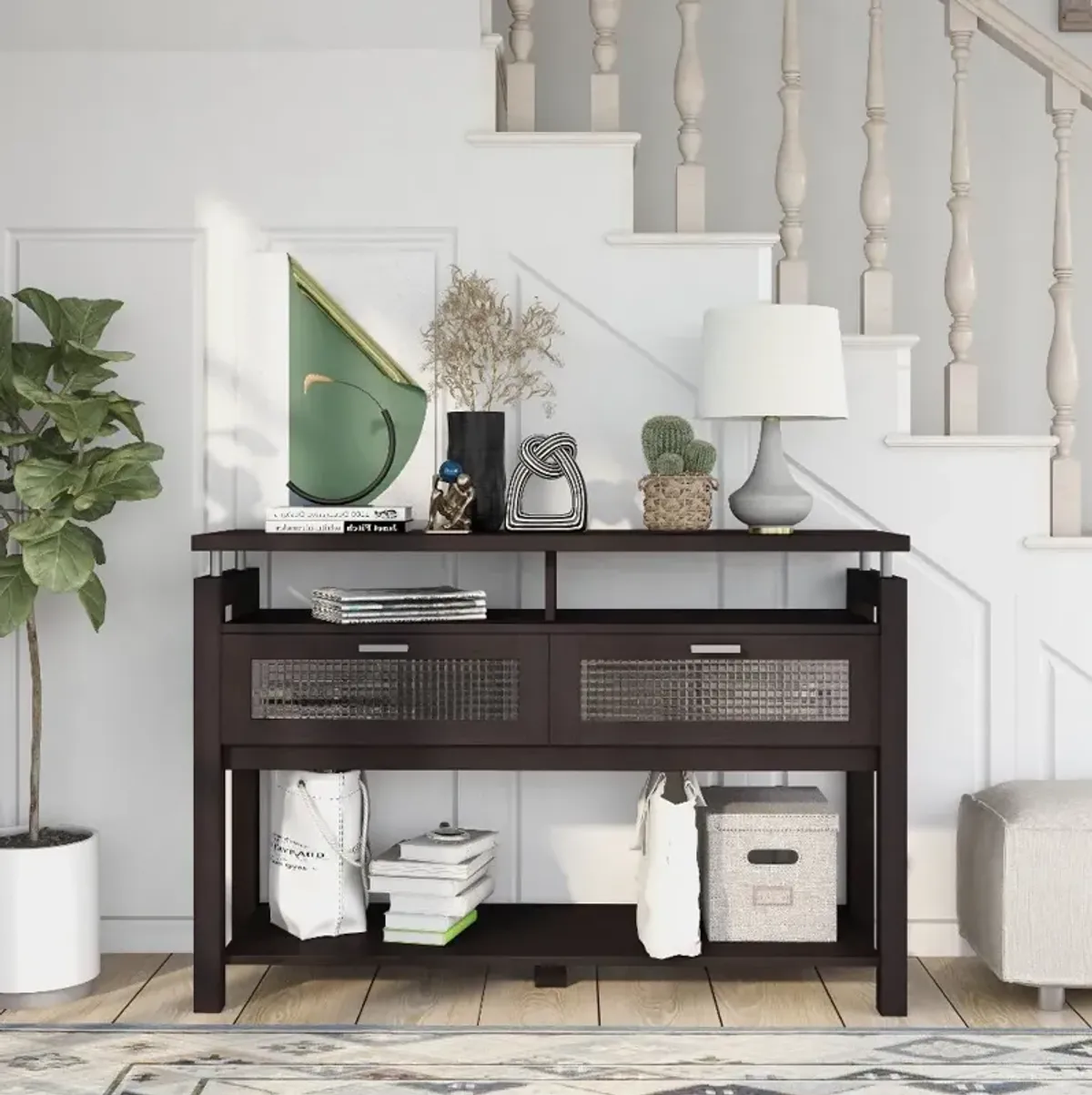 Tayler Espresso Brown Console Table