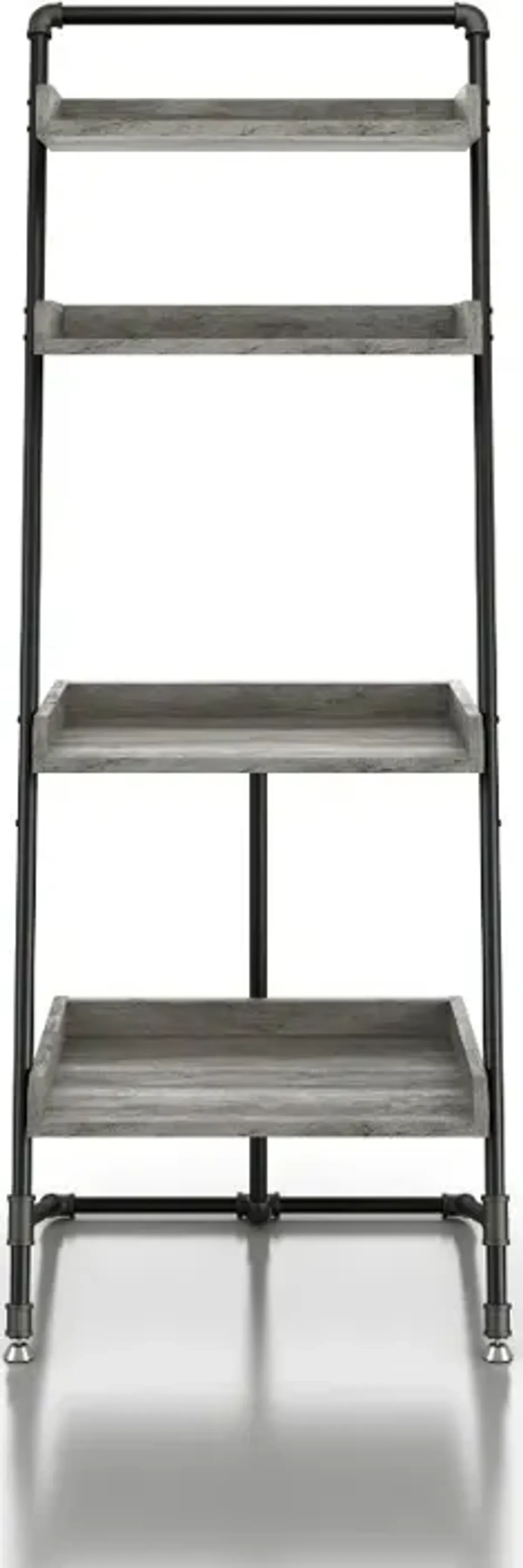 Karin Industrial Wood Display Shelf in Vintage Gray Oak