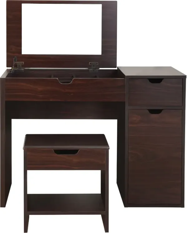 Astro Walnut Brown 2 Piece Vanity Set
