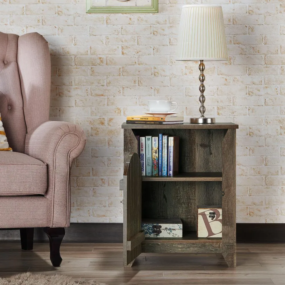 Dennis Reclaimed Oak Storage End Table