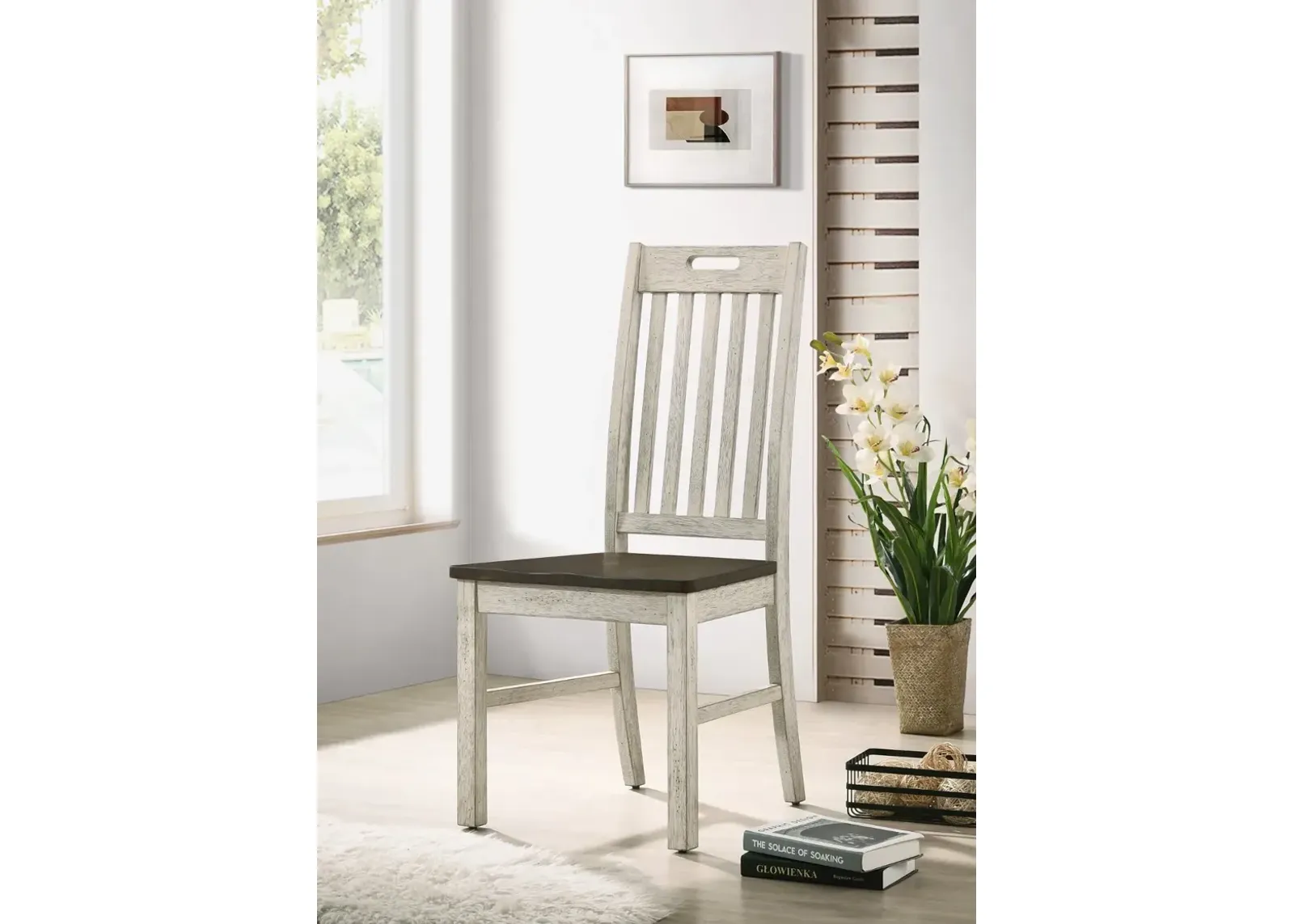 Kadda Antique White Dining Chair, Set of 2