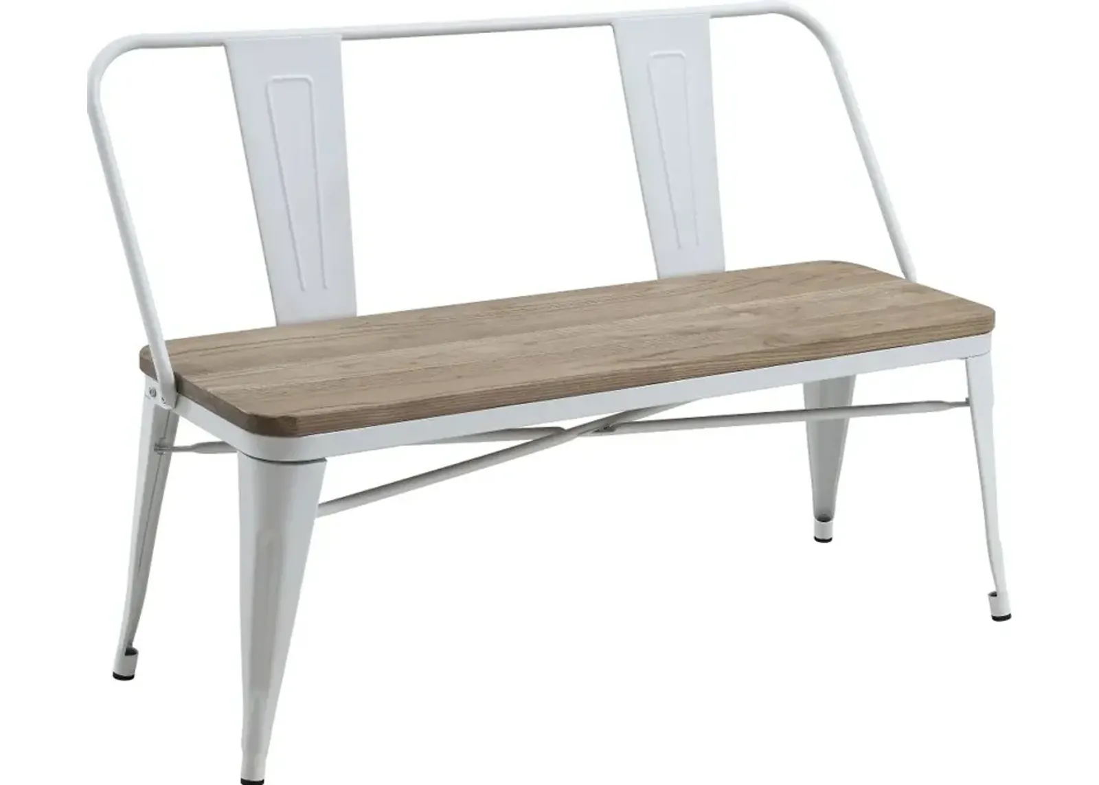 Mayfield White Metal Dining Bench