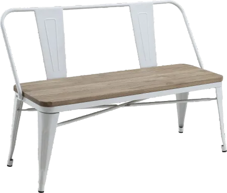 Mayfield White Metal Dining Bench