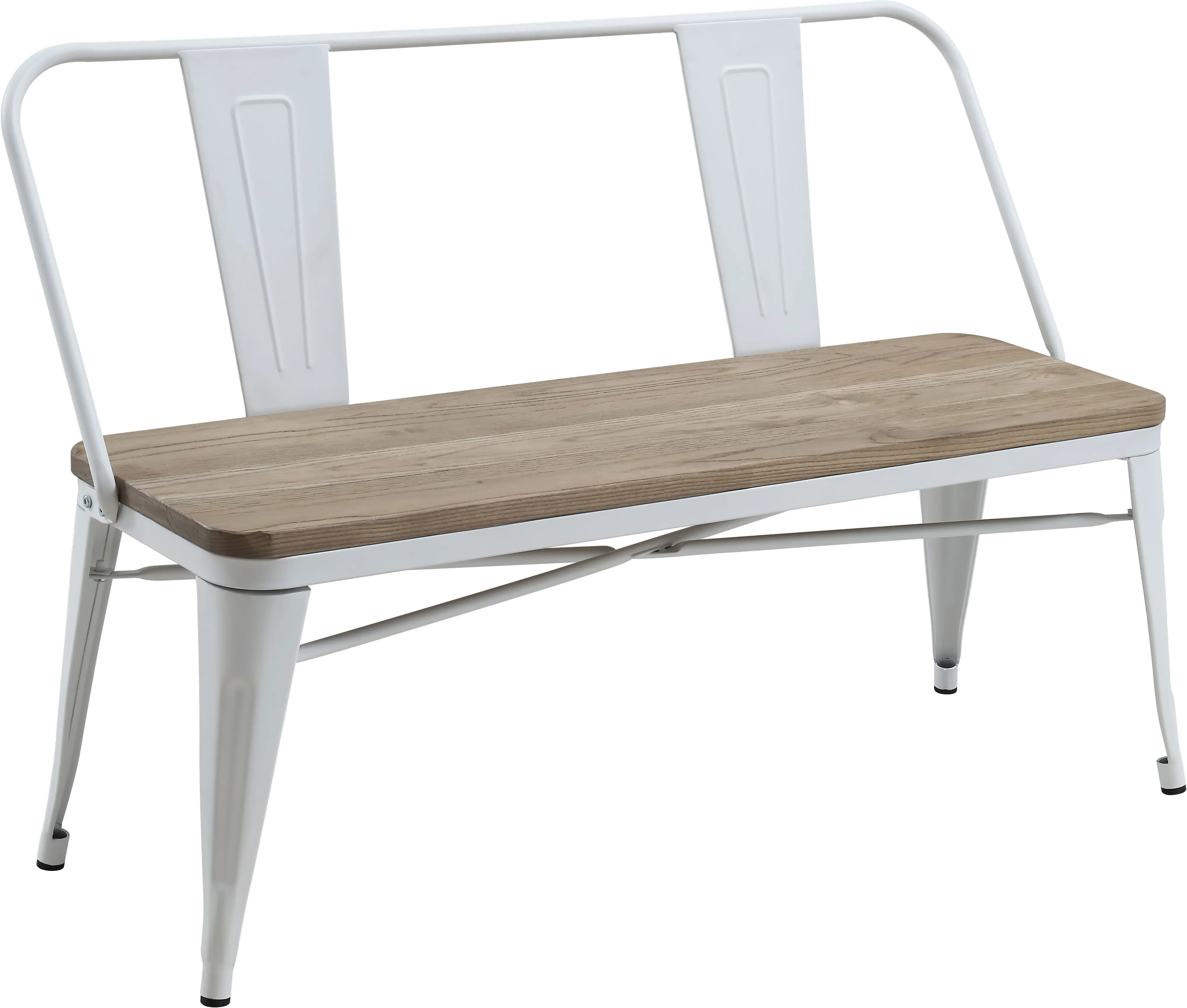 Mayfield White Metal Dining Bench