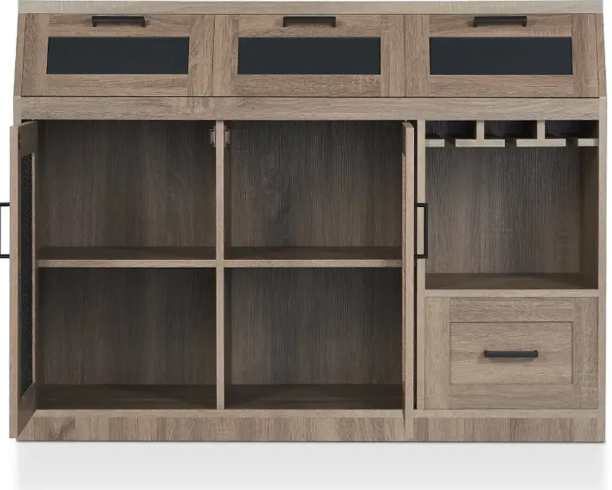 Coffman Brown Buffet with Wine Storage