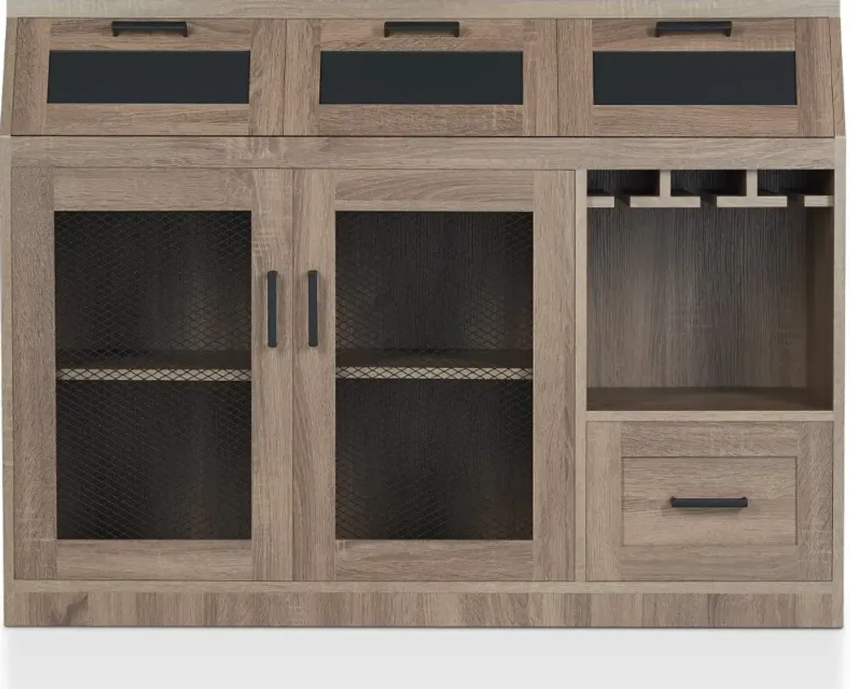 Coffman Brown Buffet with Wine Storage