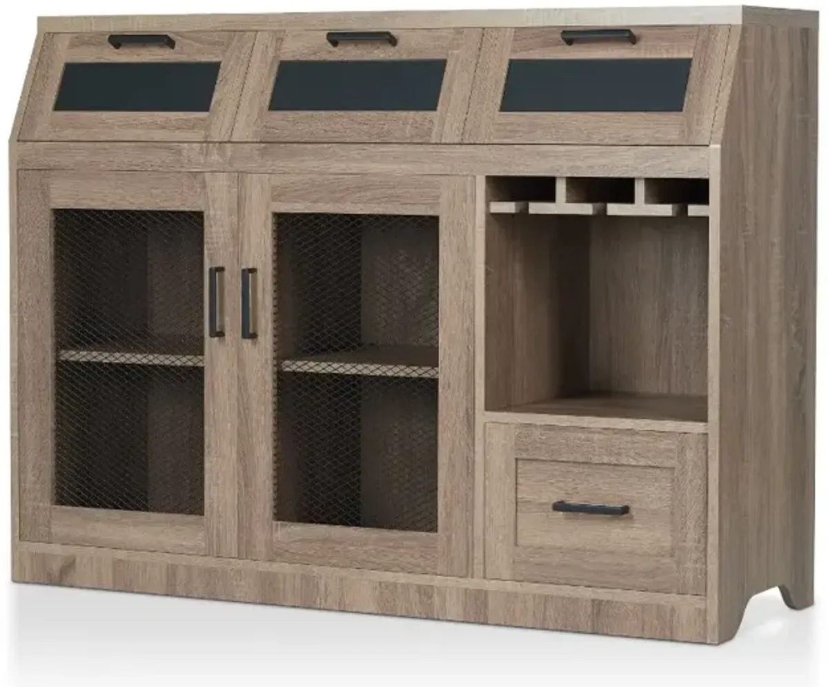 Coffman Brown Buffet with Wine Storage