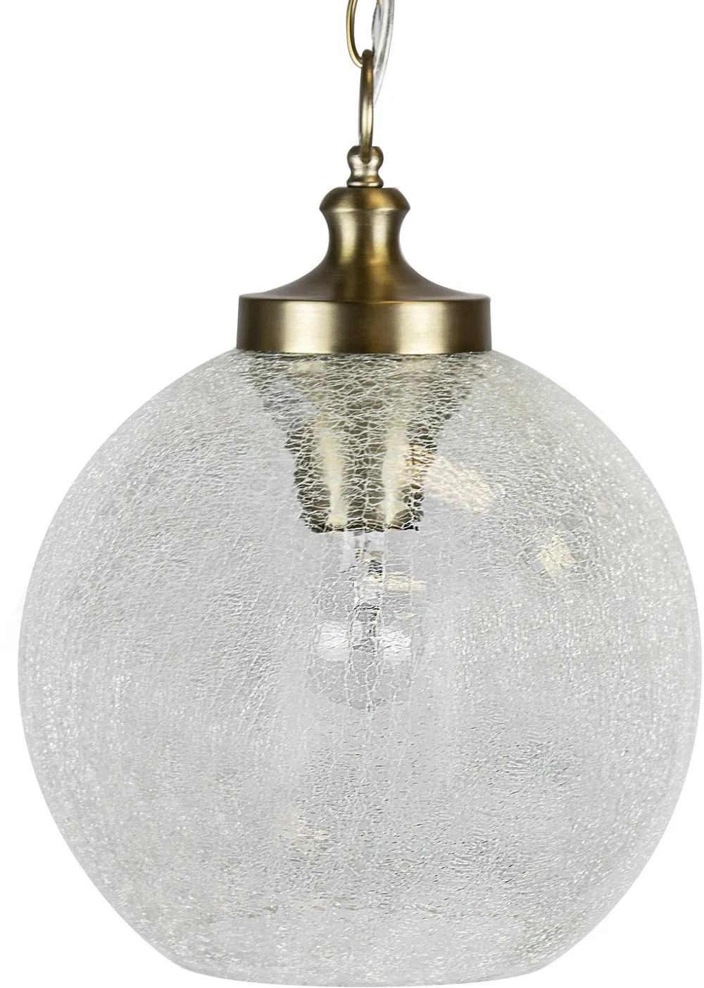 Globe Crackle Glass Pendant Light