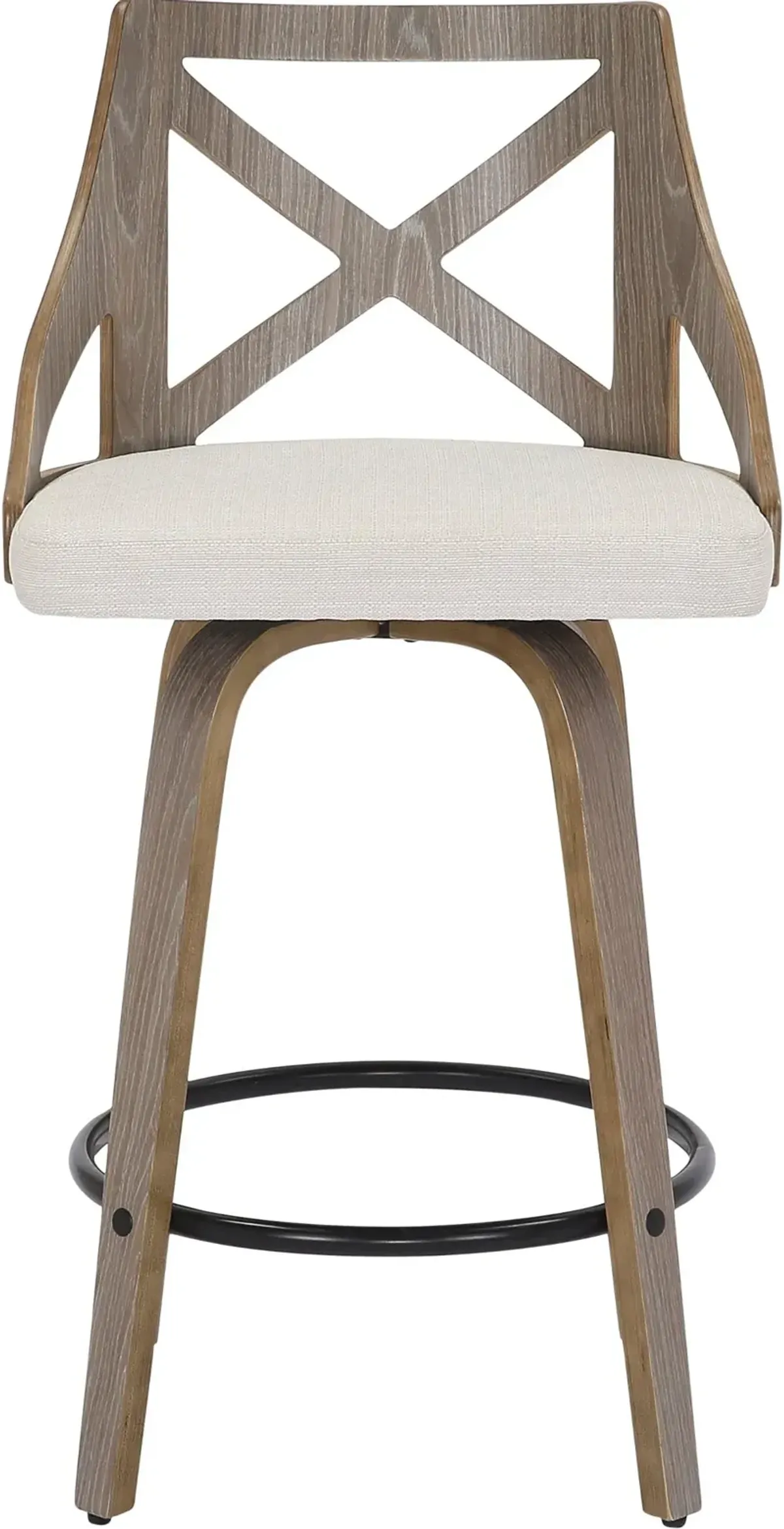 Charlotte Cream & Light Gray Wood Counter Stool, Set of 2