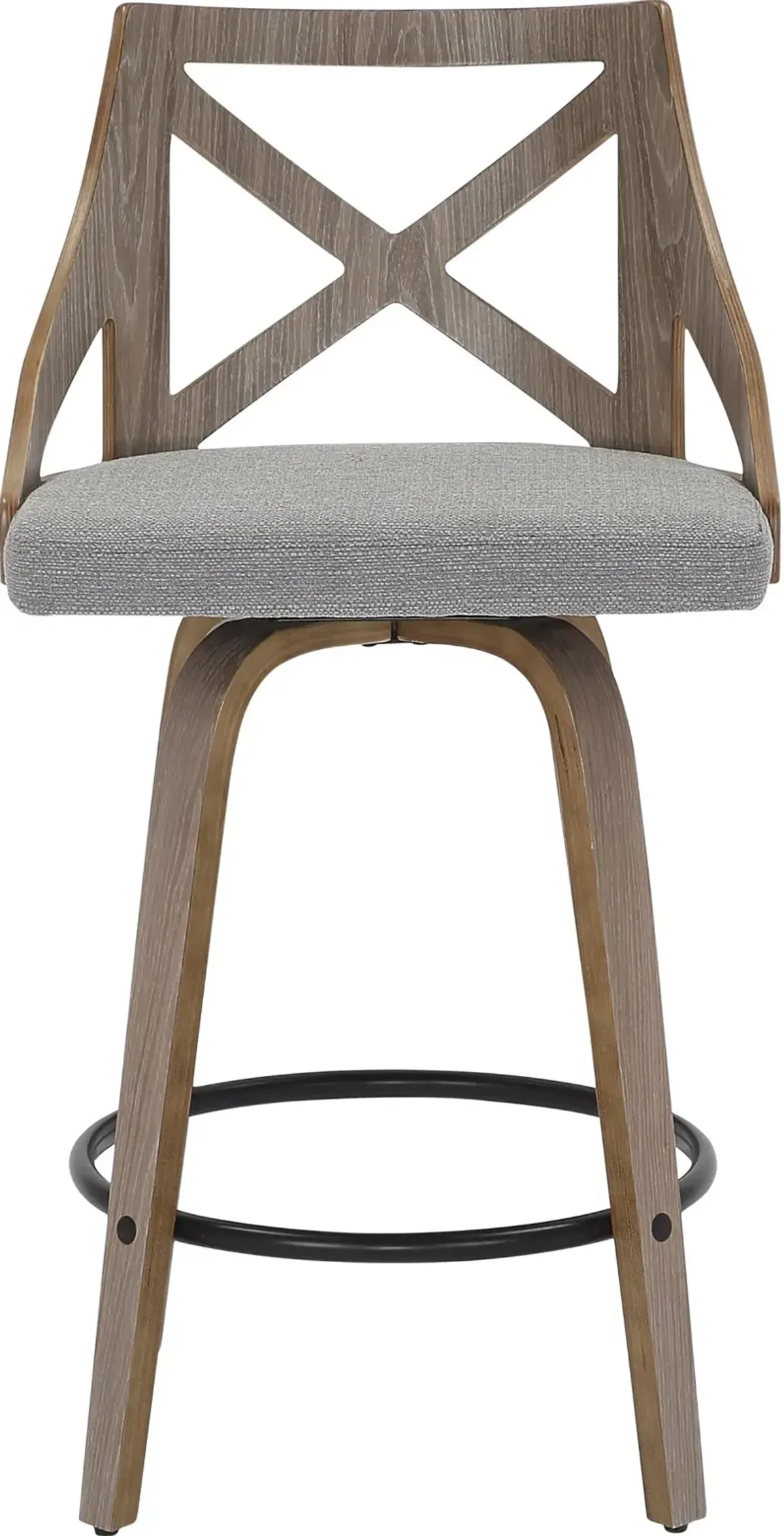 Charlotte Gray & Light Gray Wood Counter Stool, Set of 2