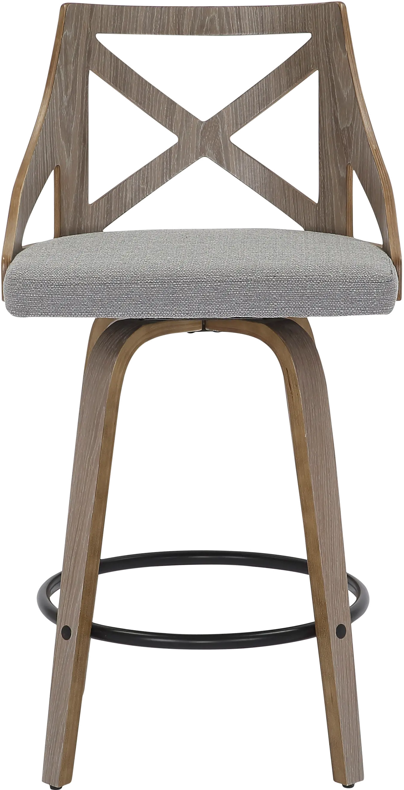 Charlotte Gray & Light Gray Wood Counter Stool, Set of 2