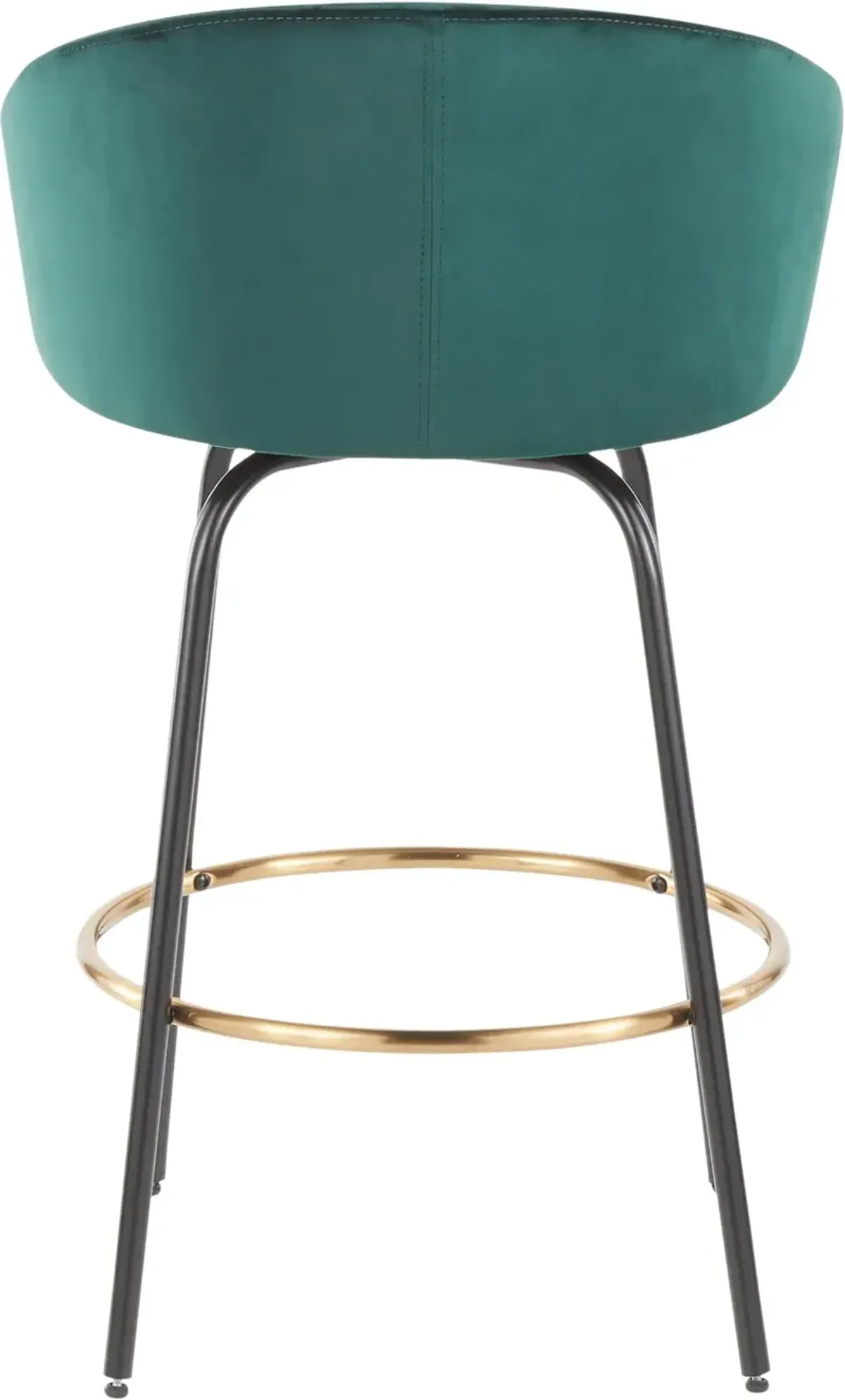 Claire Glam Gold & Emerald Velvet Barstool Stool, Set of 2