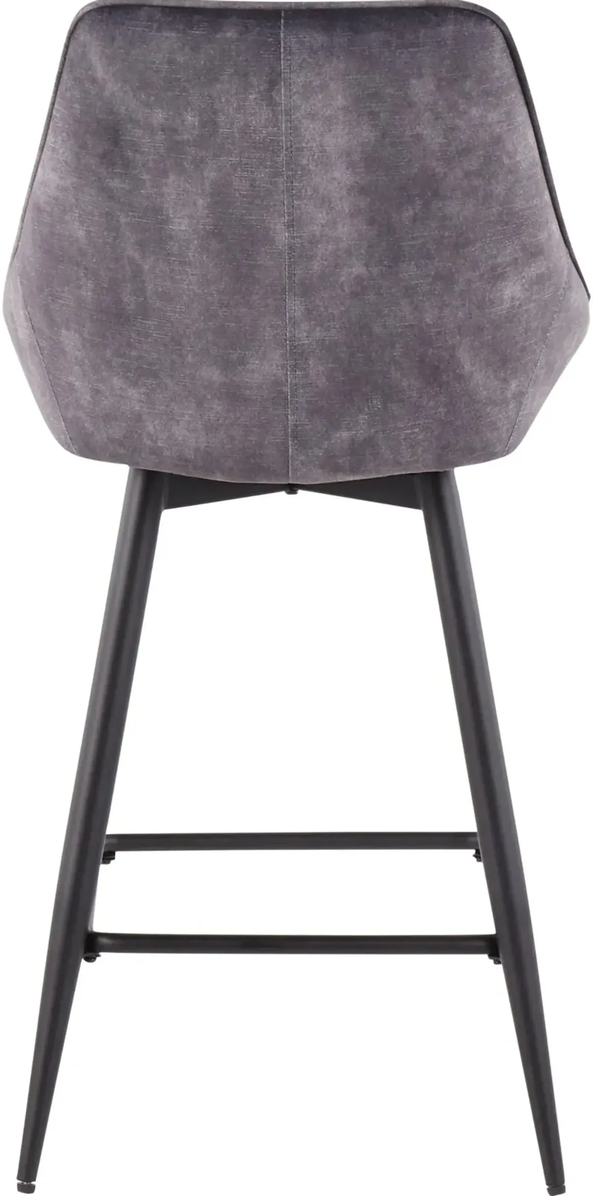 Diana Gray Velvet Swiveling Counter Stools, Set of 2