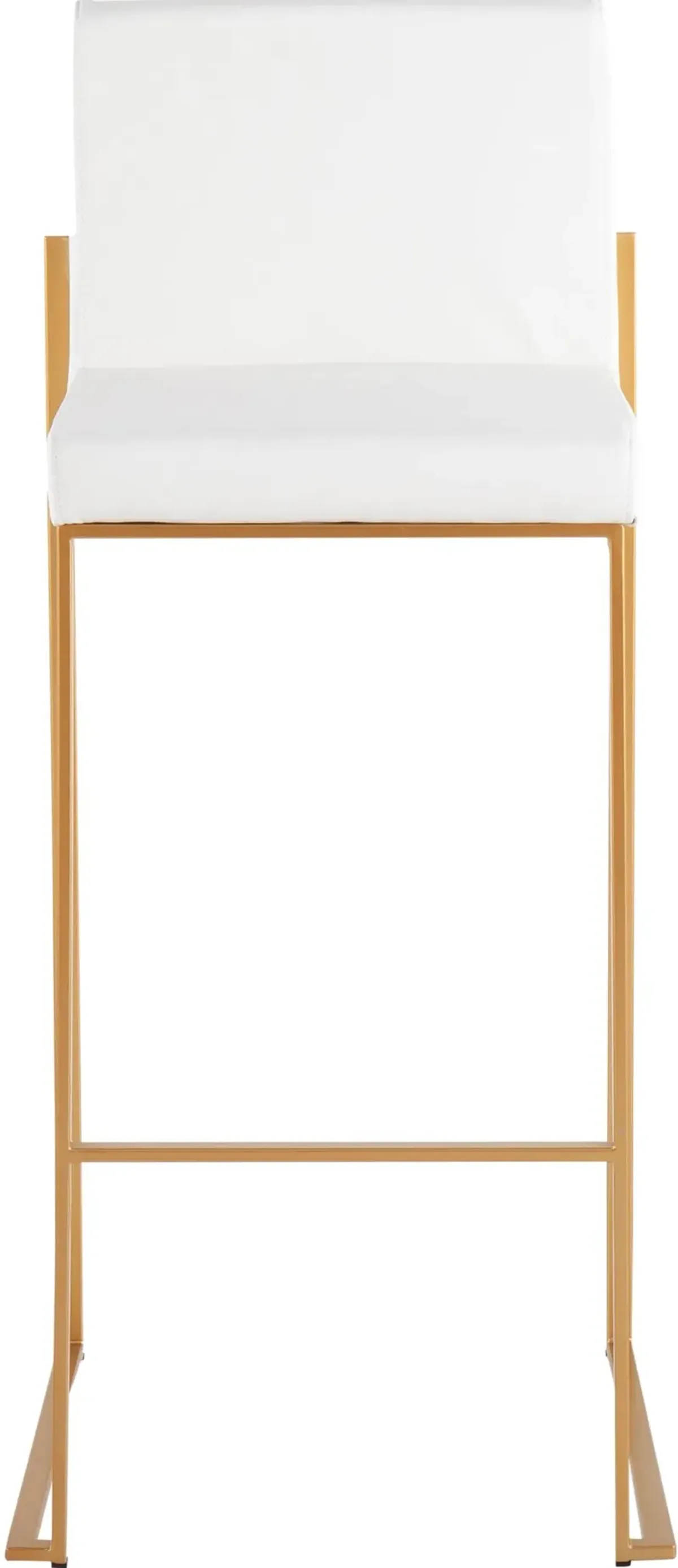 Fuji High Back Gold & White Faux Leather Barstools, Set of 2