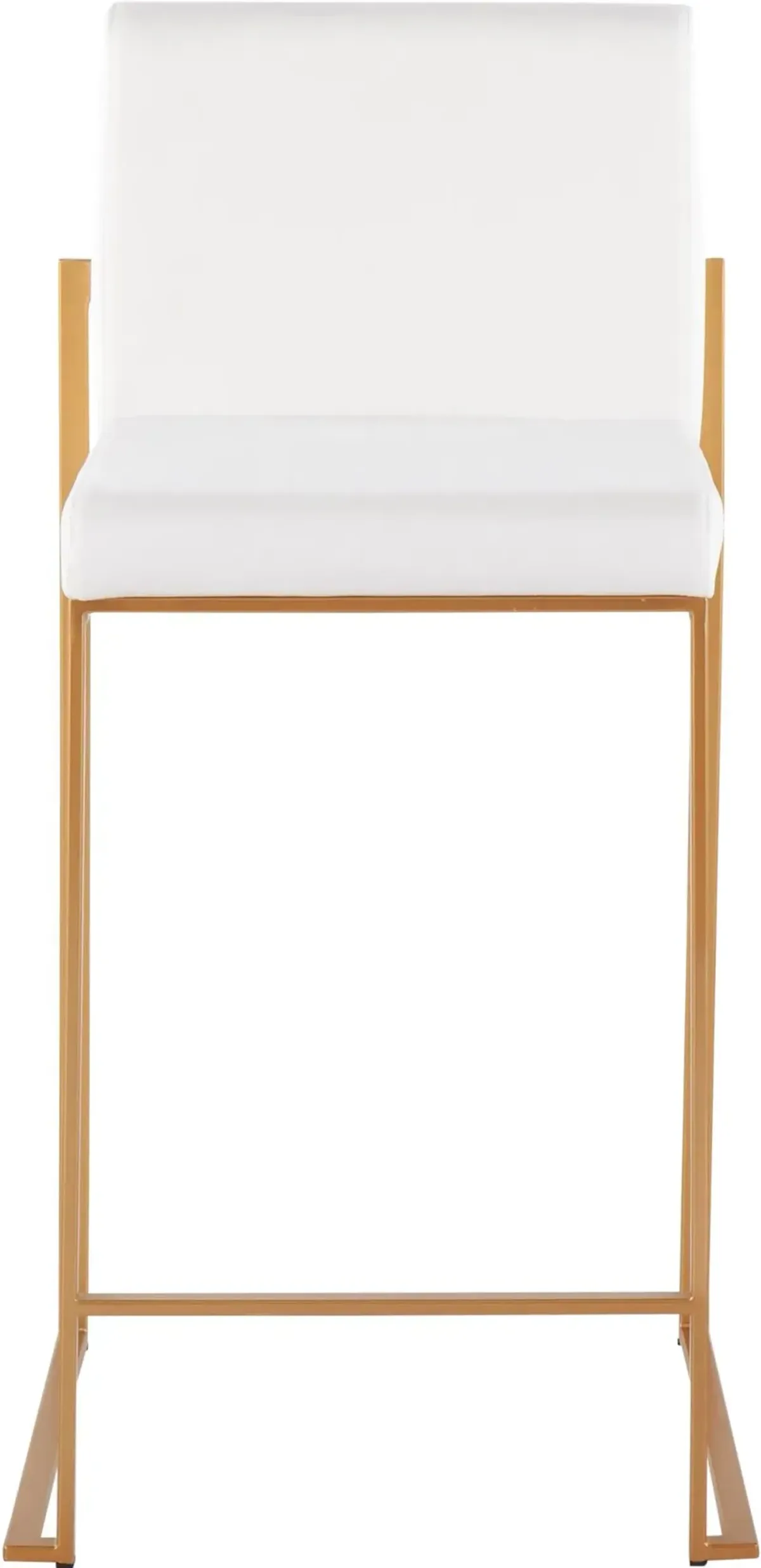 Fuji High Back Gold & White Velvet Counter Stools, Set of 2