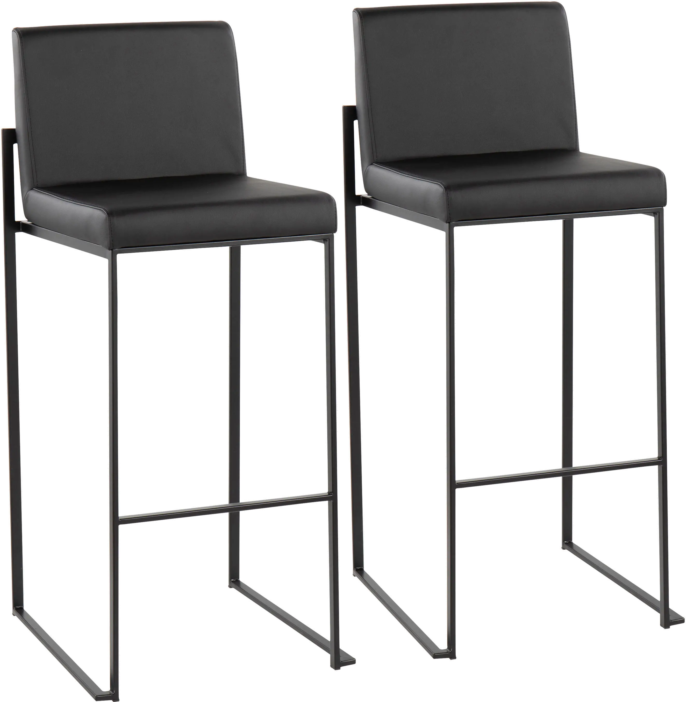 Fuji Black Bar Stool, Set of 2