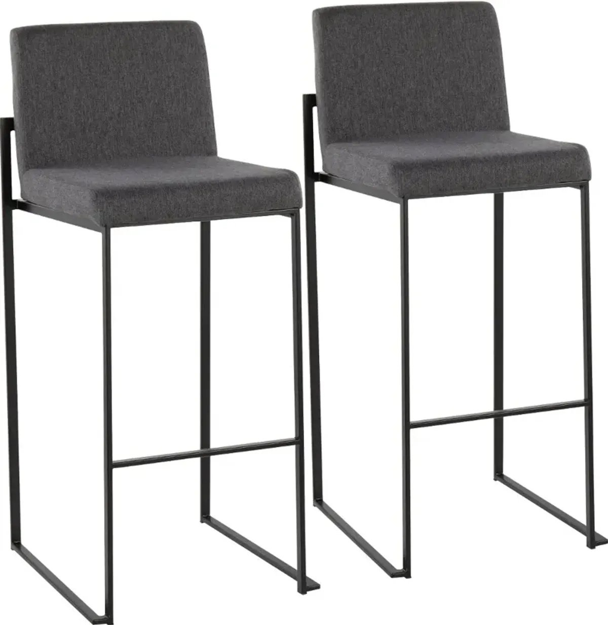 Fuji Black and Charcoal Bar Stool, Set of 2